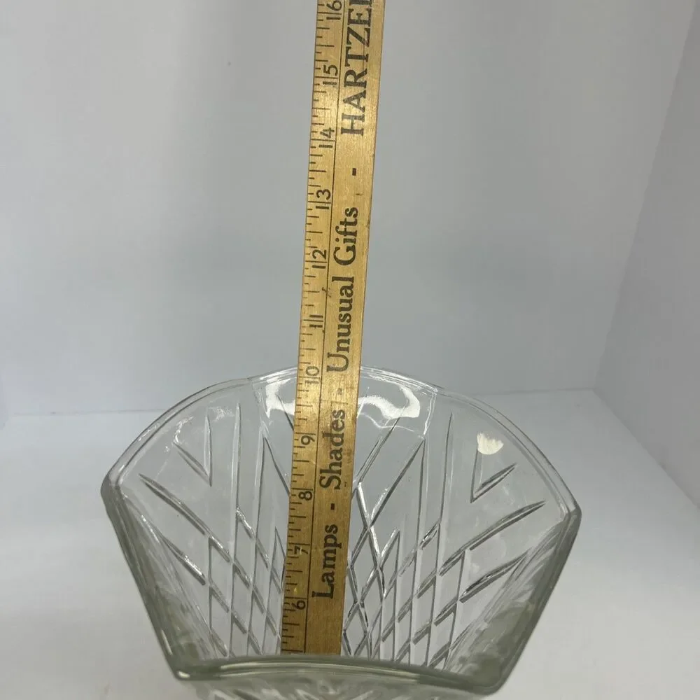 Vintage E O Brody Co Cleveland OH Clear Glass Tulip Vase C926 10” Tall Heavy